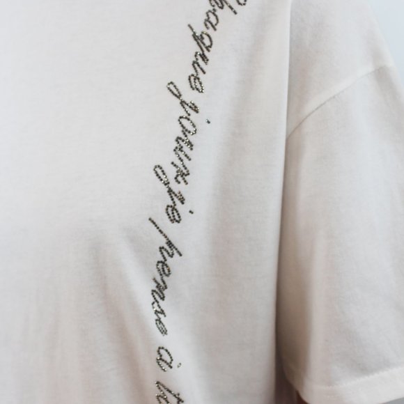 Cut-Out Rhinestone Script Trim Top T-56 - Picture 8 of 16